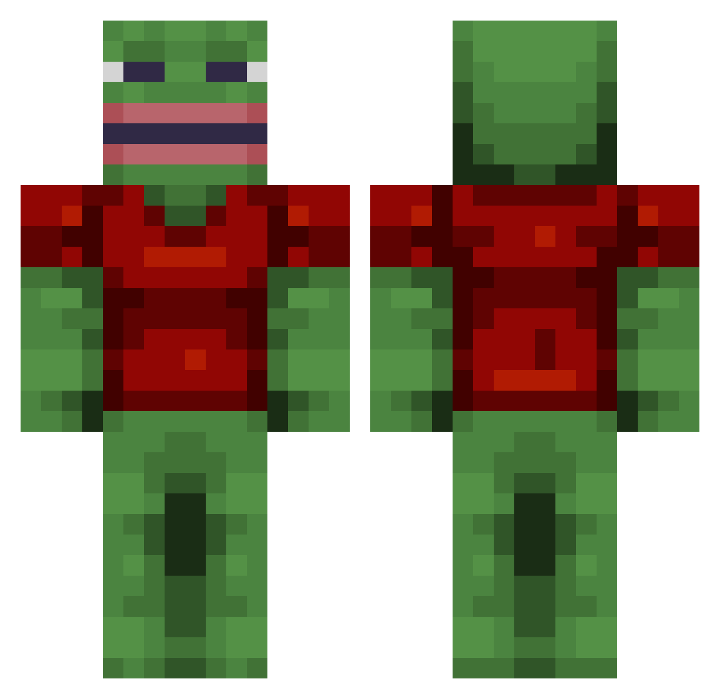 withheld Minecraft skin, front and back view