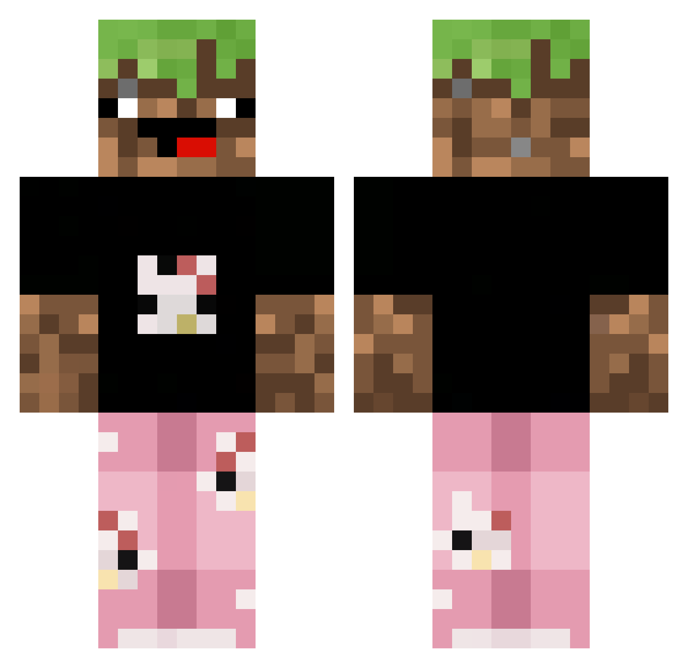 Tyrwaar Minecraft skin, front and back view