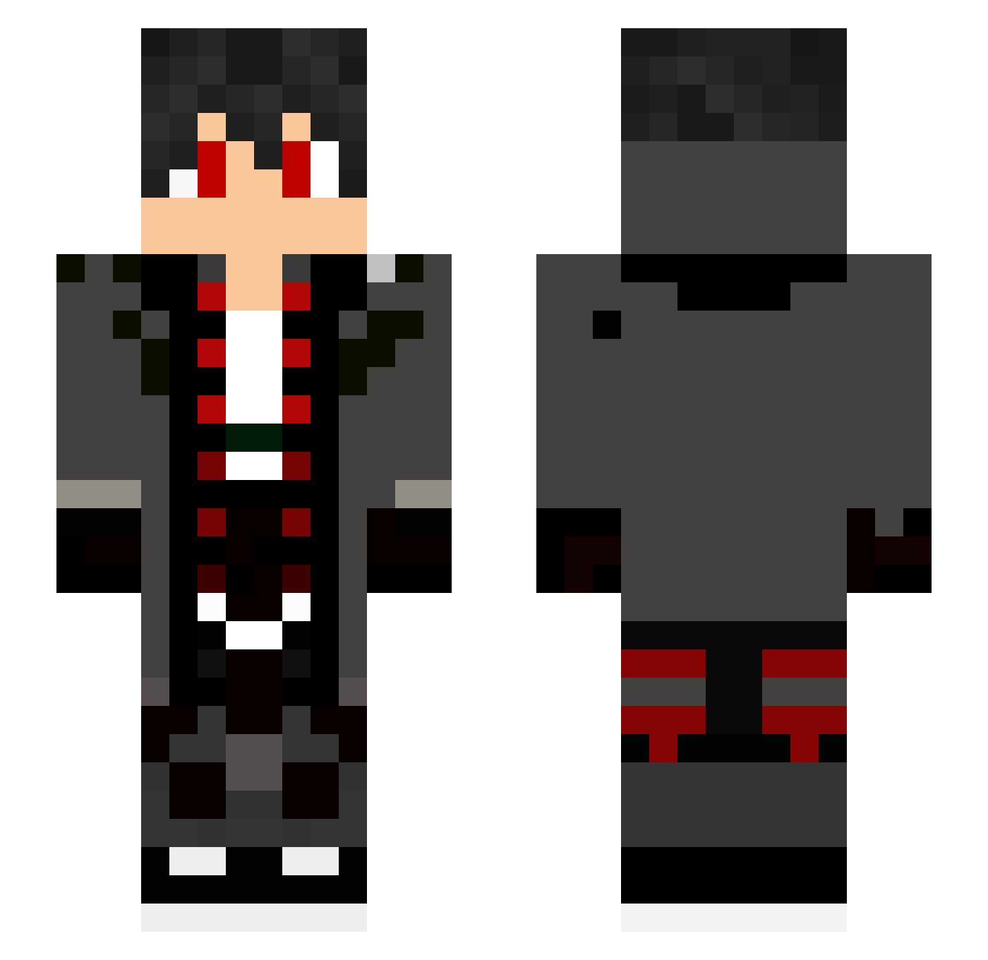 Yisher Minecraft skin, front and back view