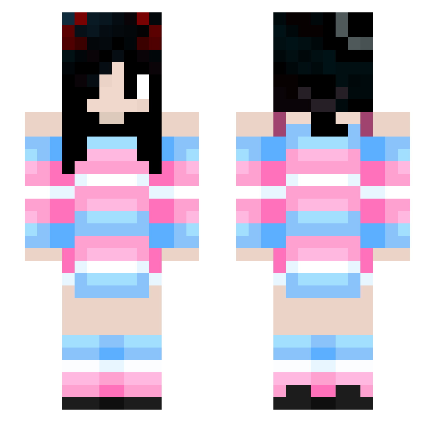 kittenlouka Minecraft skin, front and back view