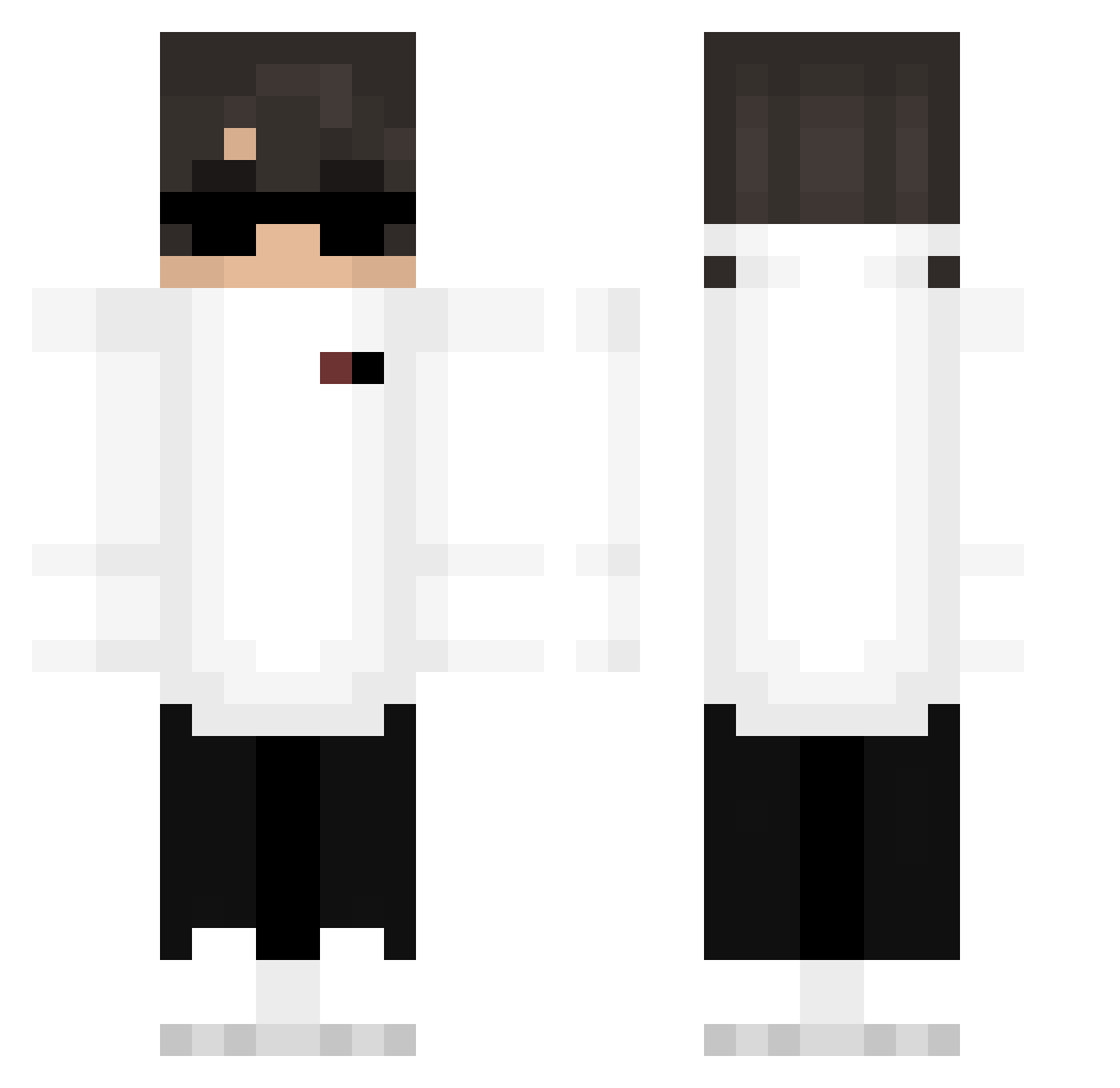 Skibble Minecraft skin, front and back view