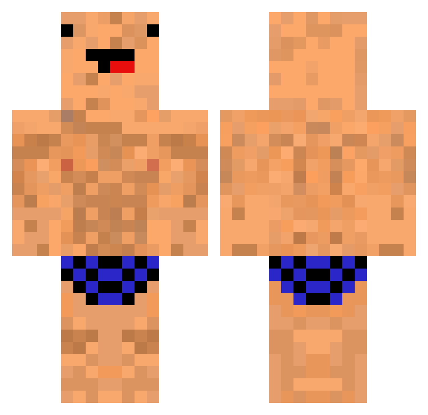 Rici Minecraft skin, front and back view