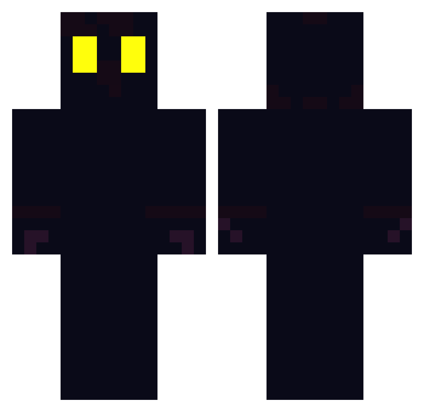 PlumboGlumbus Minecraft skin, front and back view