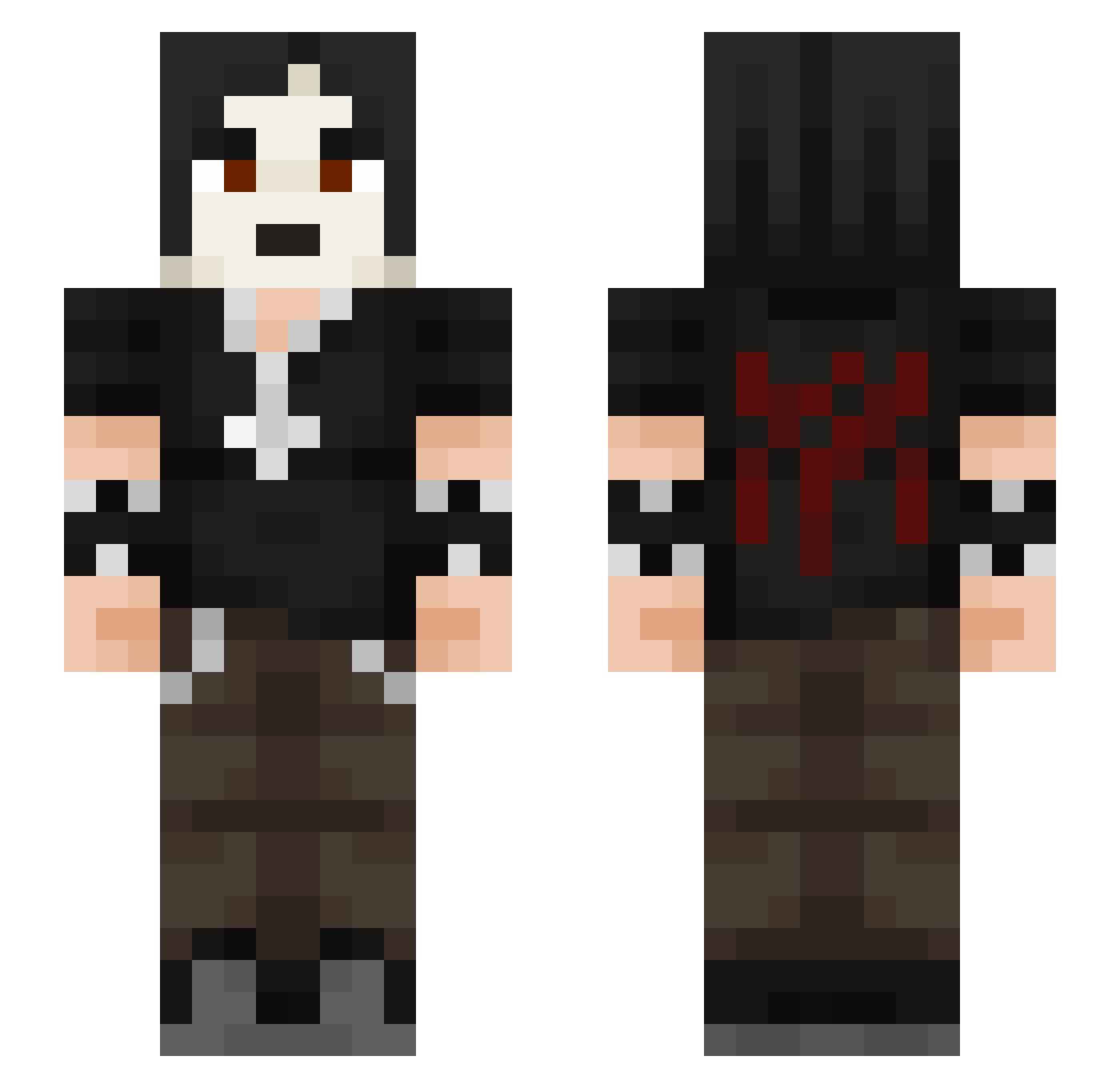 Spookyisscary6 Minecraft skin, front and back view