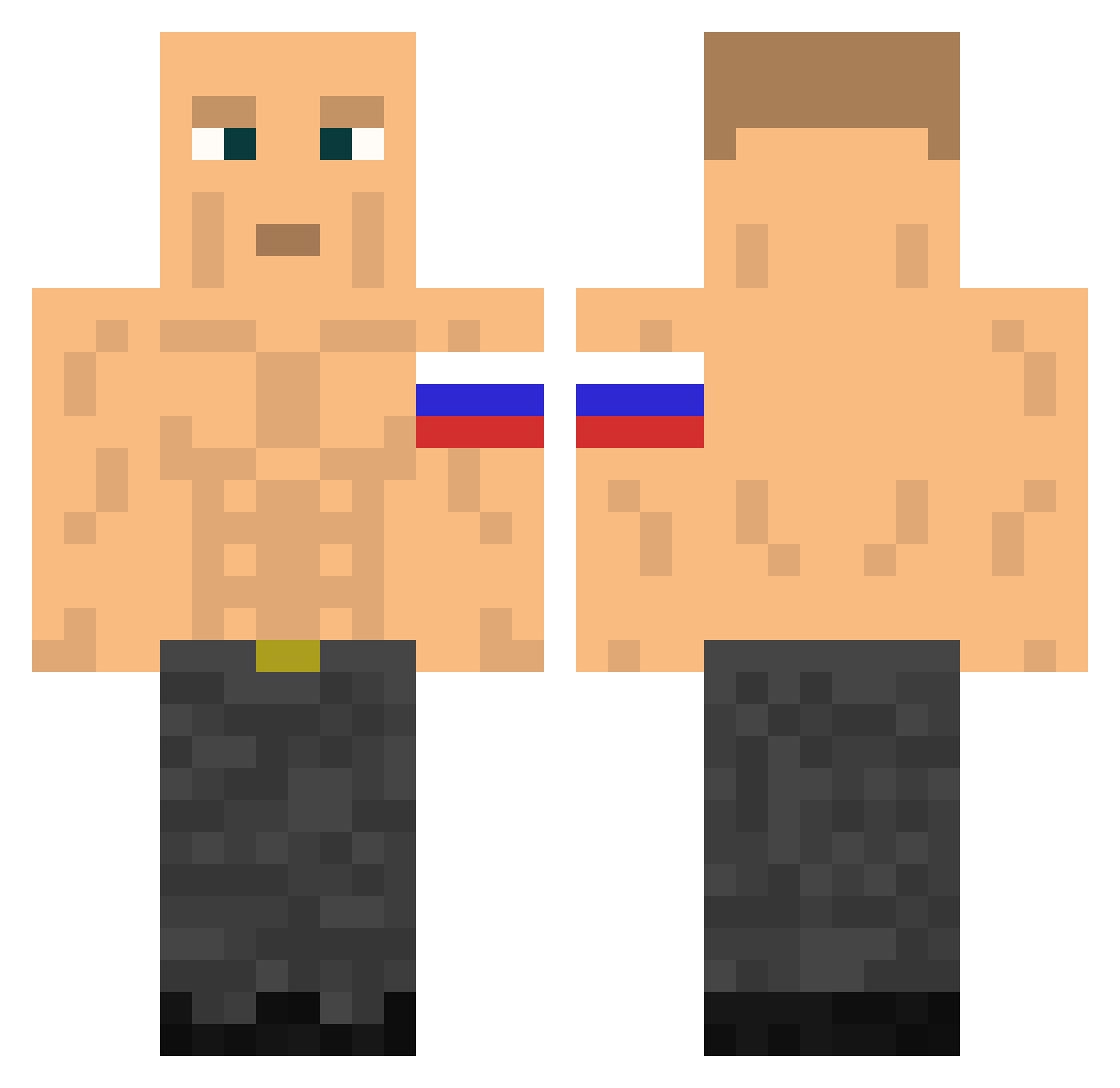 Mayzen18 Minecraft skin, front and back view