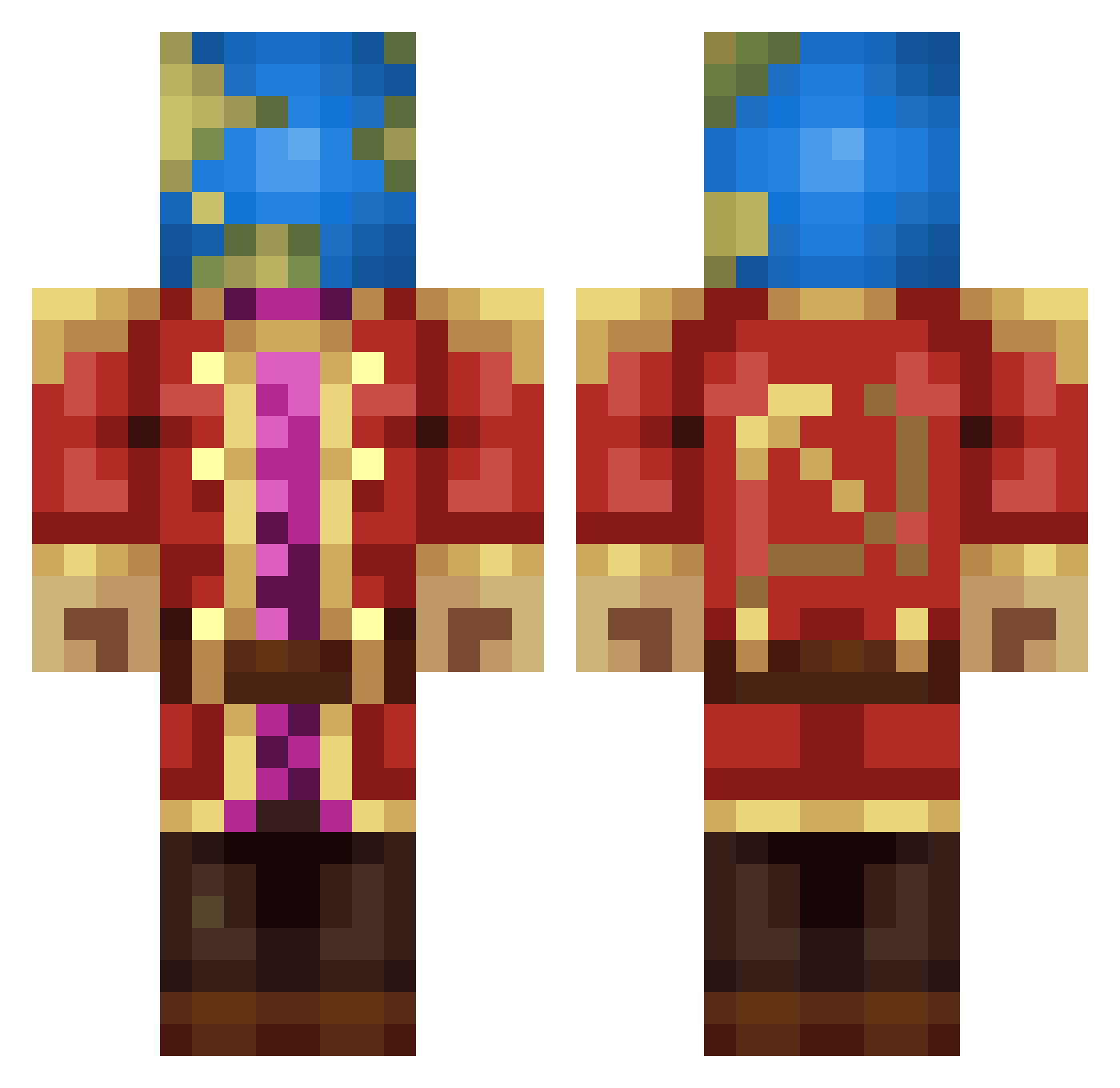 RussianCommunist Minecraft skin, front and back view