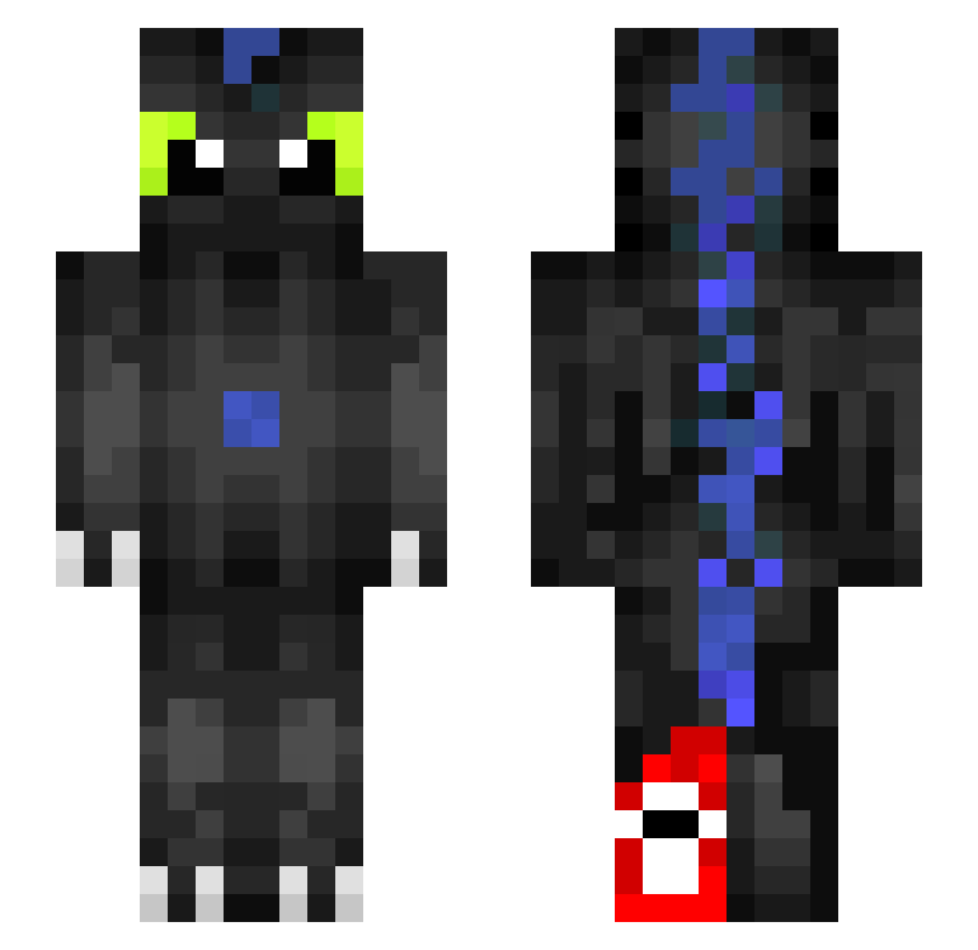 Softieken Minecraft skin, front and back view