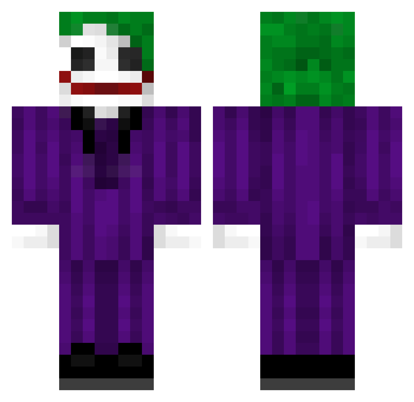 Brqdley Minecraft skin, front and back view