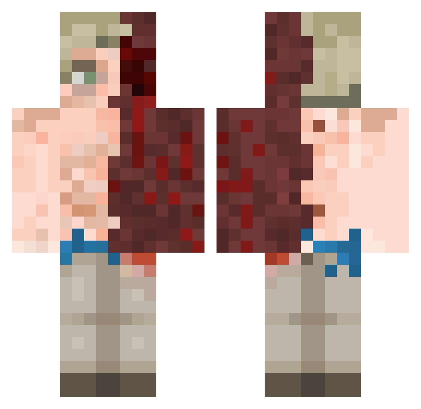 RhystaoMAO Minecraft skin, front and back view