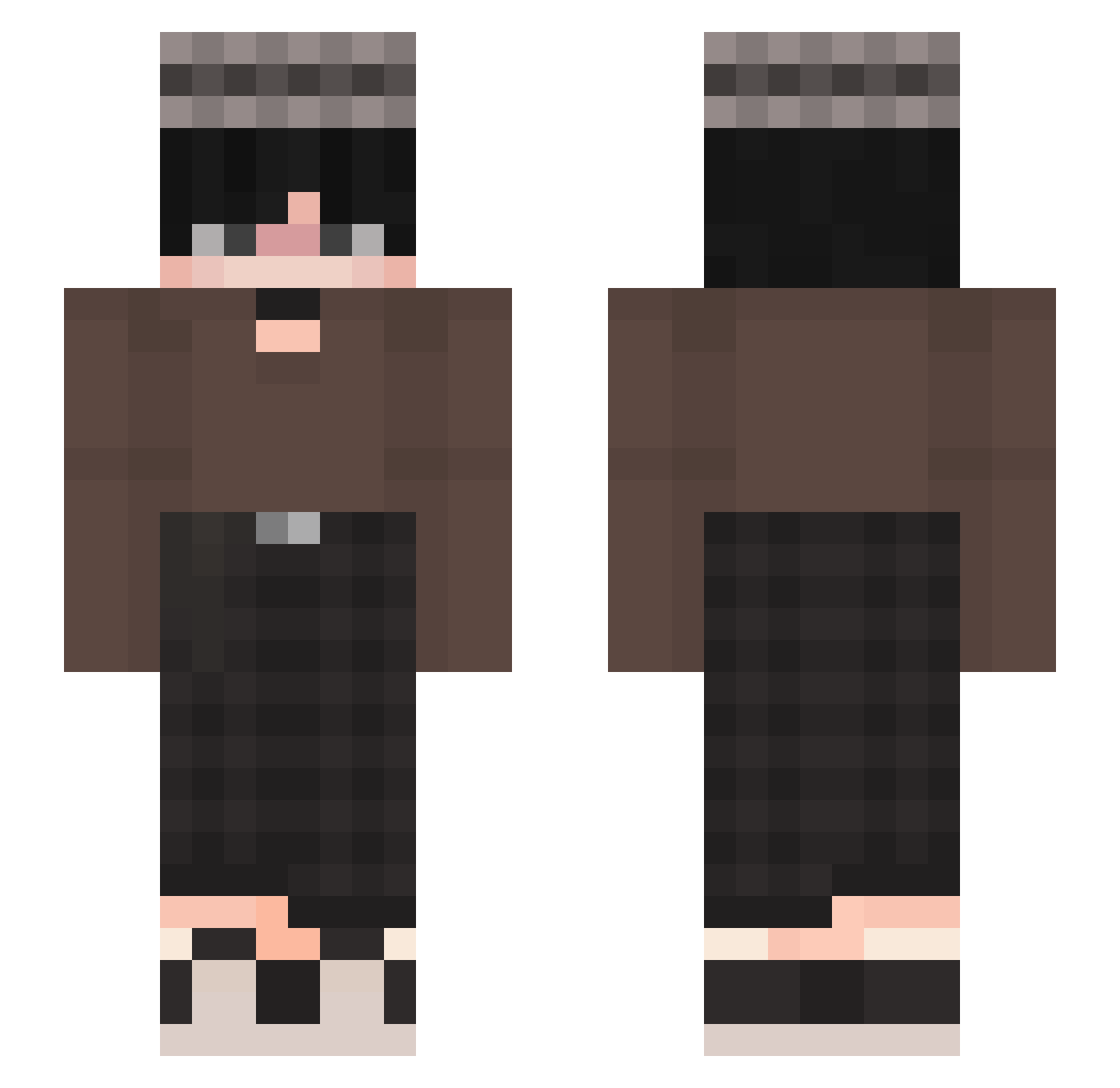 Publish Minecraft skin, front and back view