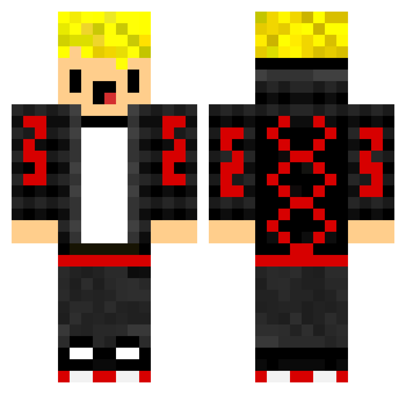 JotaPedro Minecraft skin, front and back view