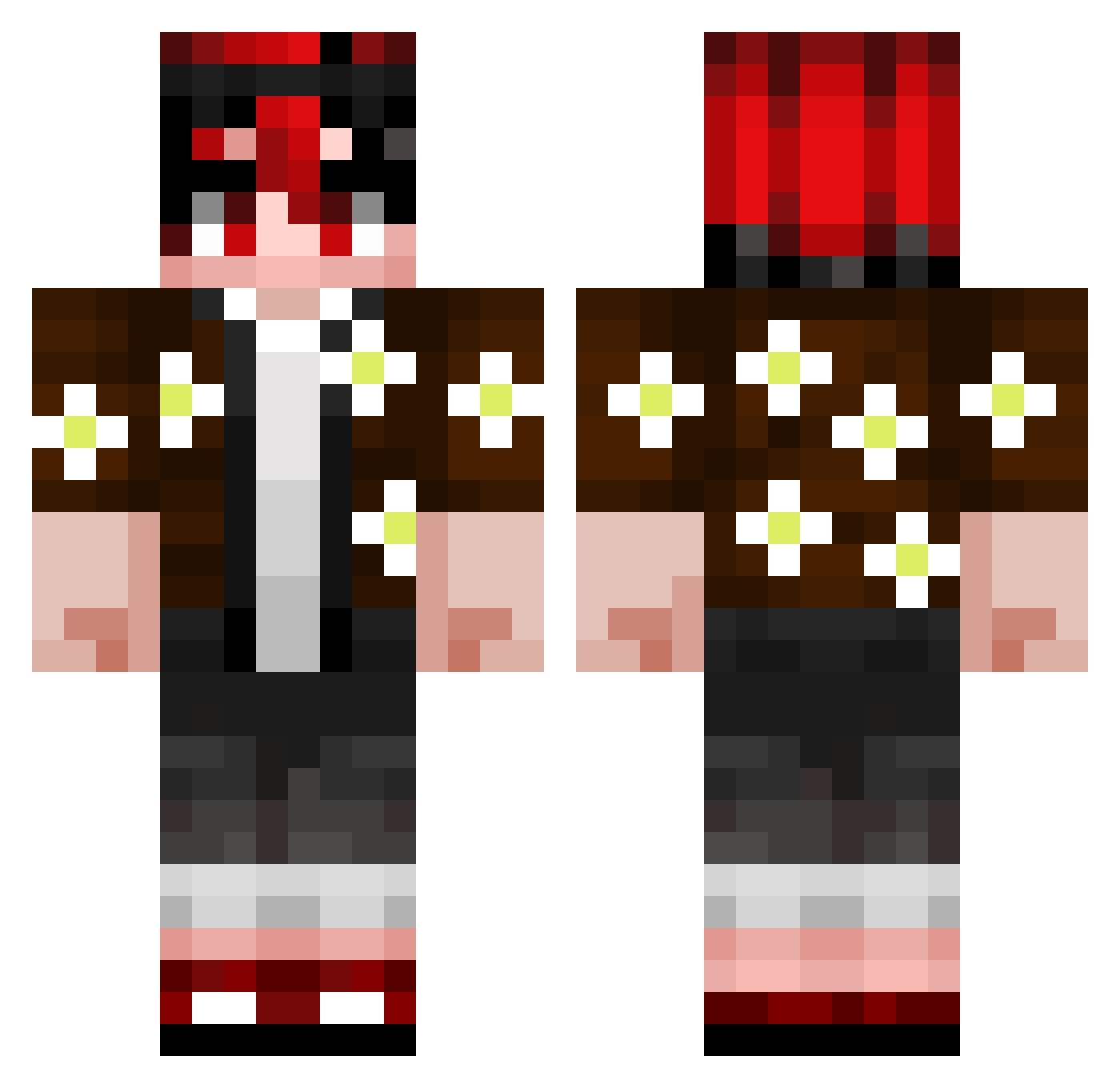 Pighome_Zeroo Minecraft skin, front and back view