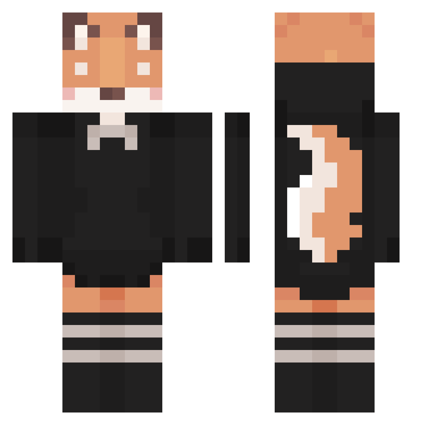 Artic_Kaeya Minecraft skin, front and back view