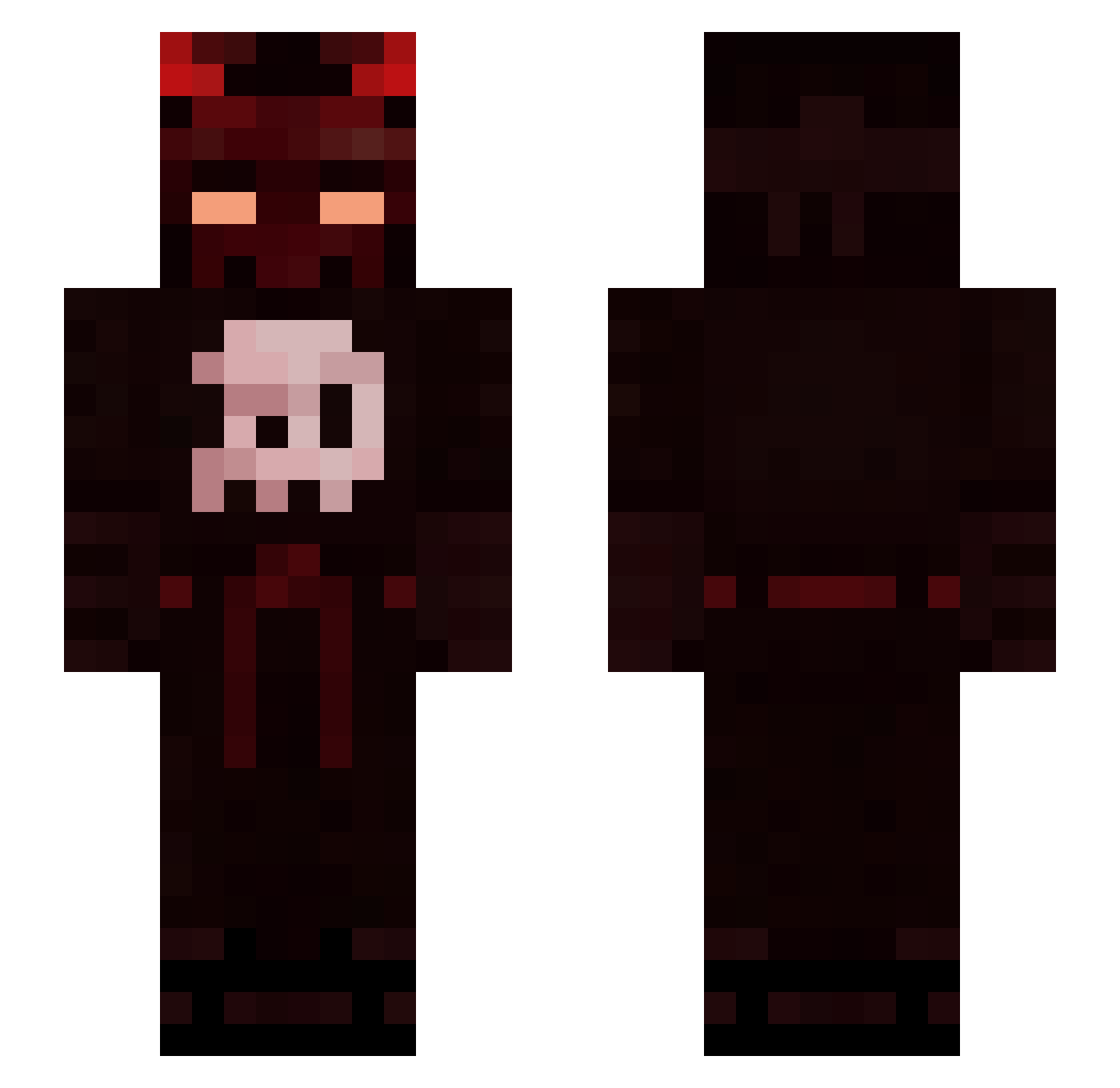 Roccoeyeball Minecraft skin, front and back view
