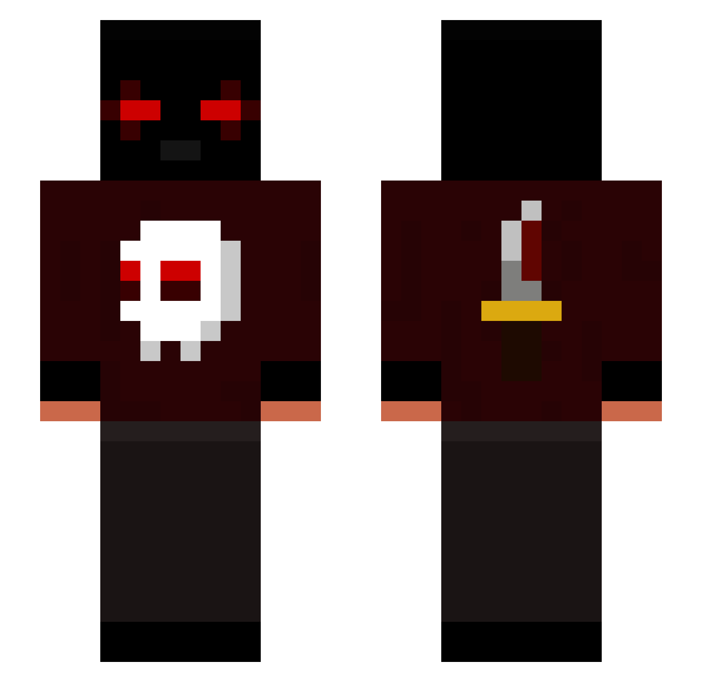 ItsTakeover Minecraft skin, front and back view