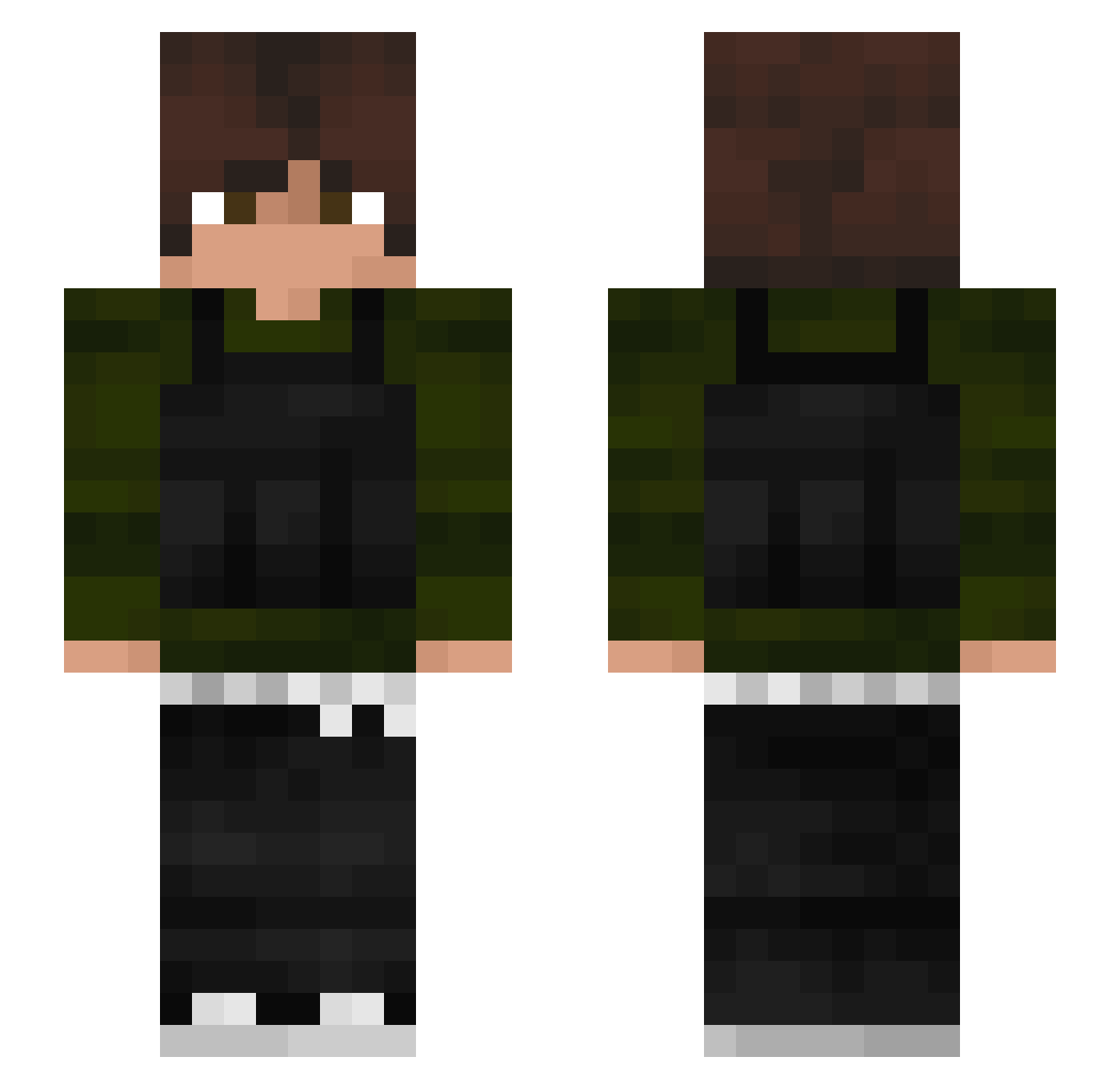 xPluotic Minecraft skin, front and back view