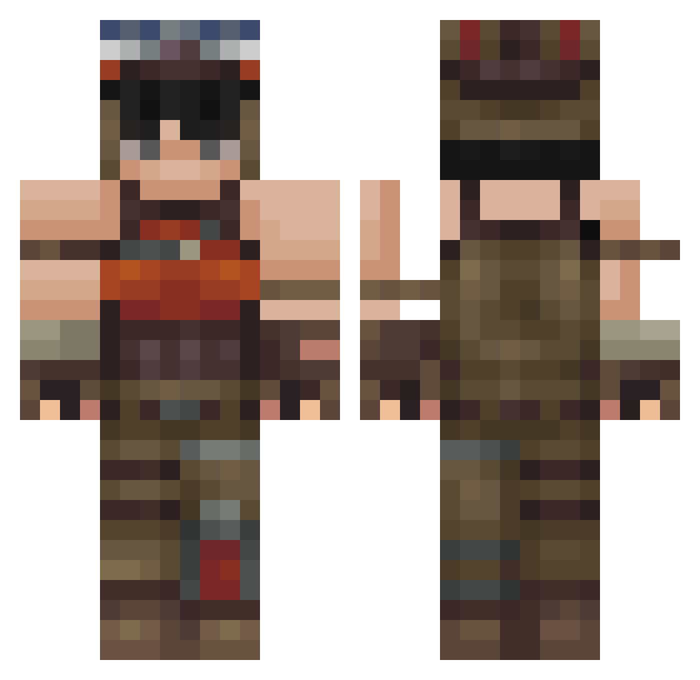 p0nchie Minecraft skin, front and back view
