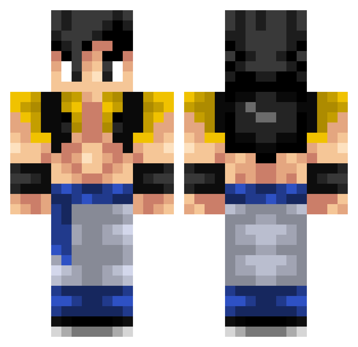 CNMiami Minecraft skin, front and back view