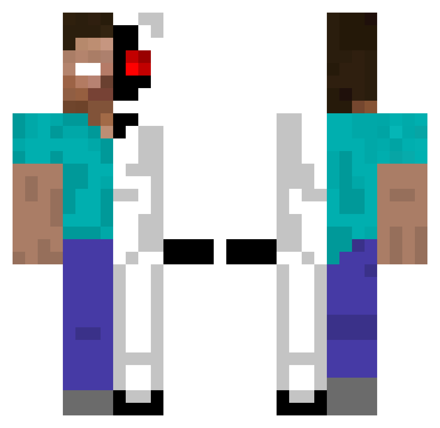 XNXX_Abdul Minecraft skin, front and back view
