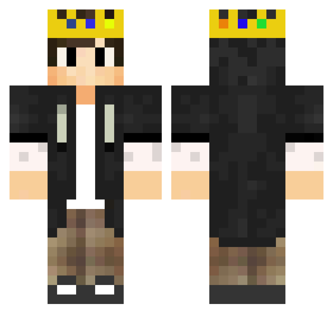Ta12ha Minecraft skin, front and back view