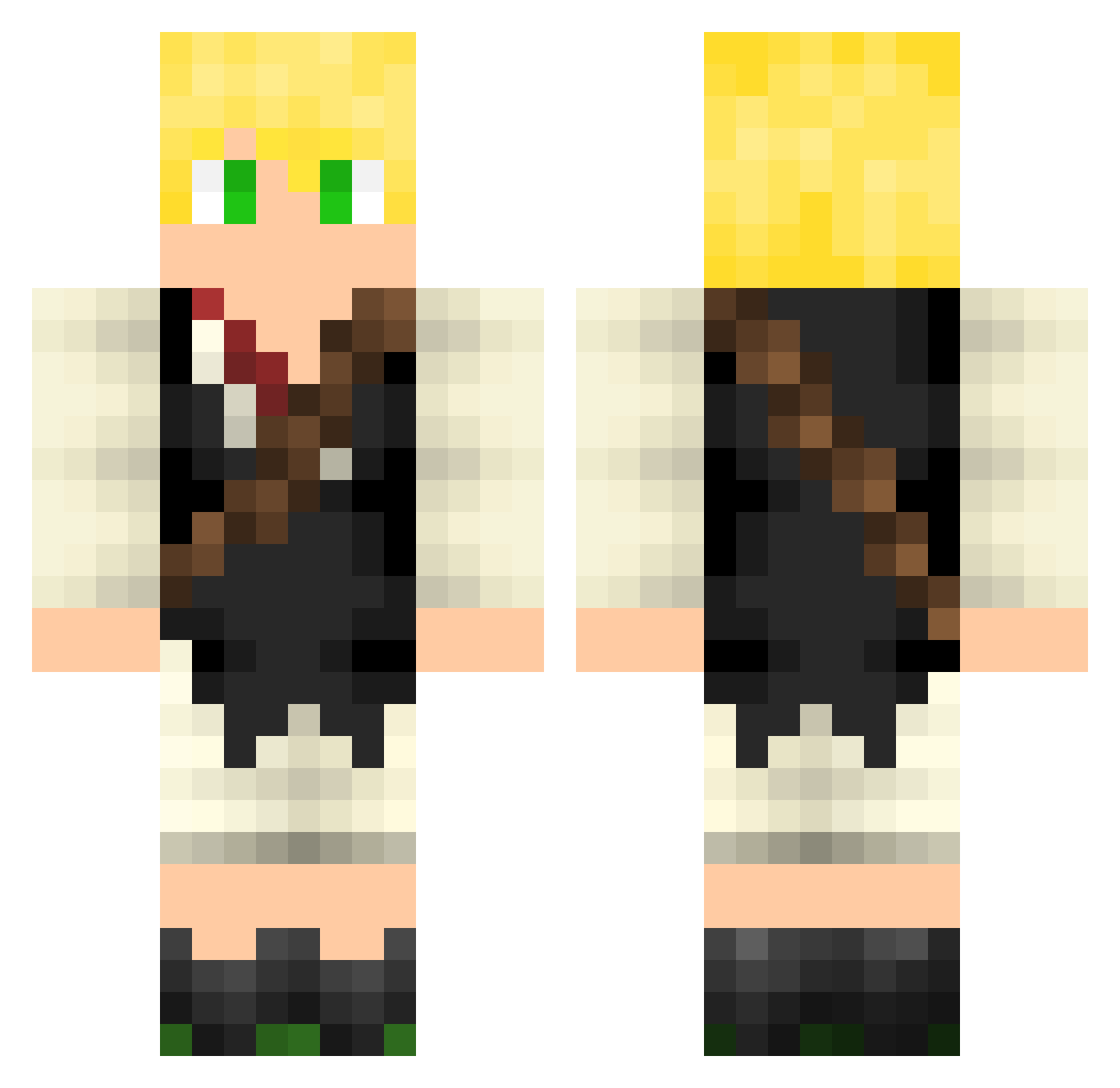 Samuquete Minecraft skin, front and back view