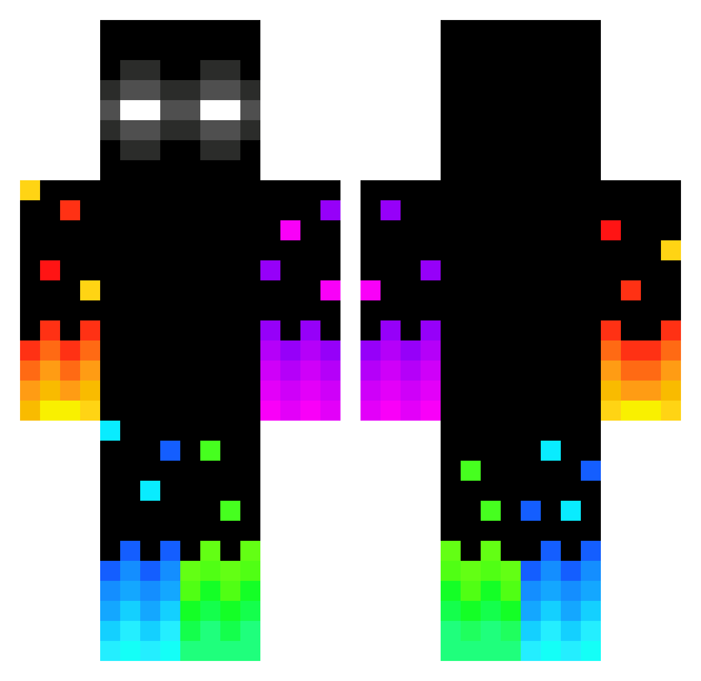 hunner98 Minecraft skin, front and back view