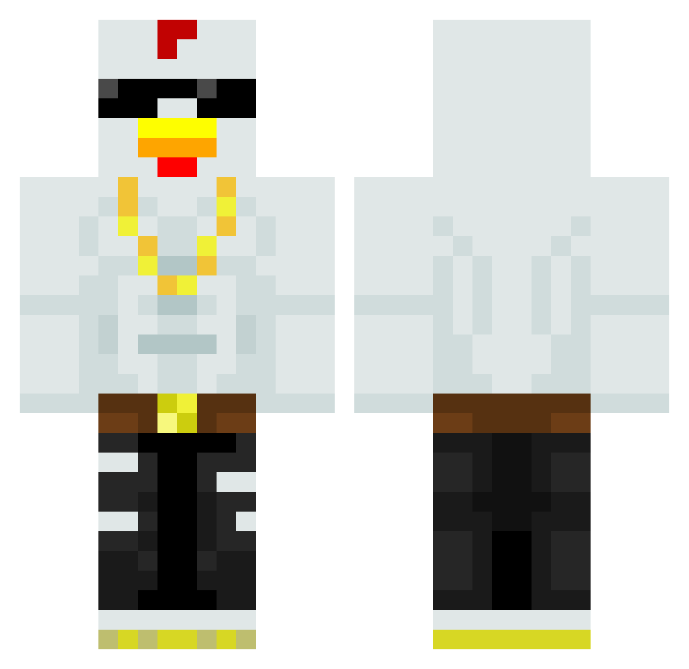 Scuky Minecraft skin, front and back view