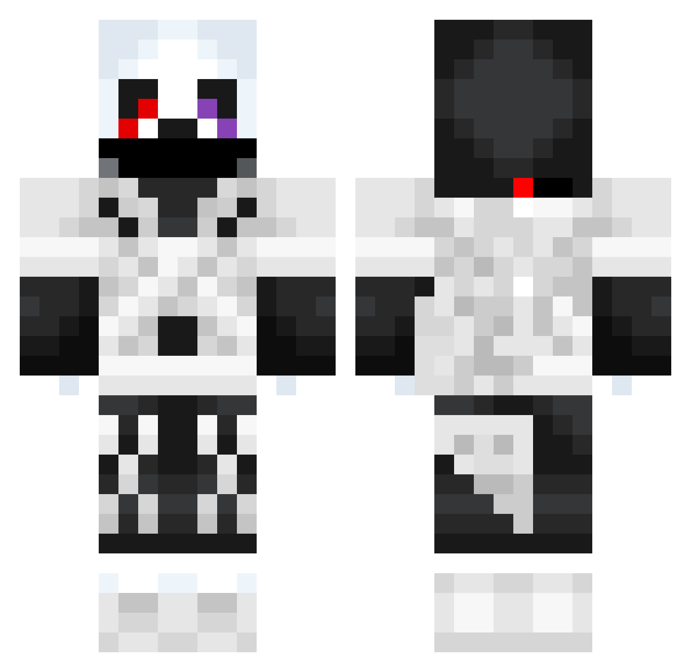 ArcUbi Minecraft skin, front and back view
