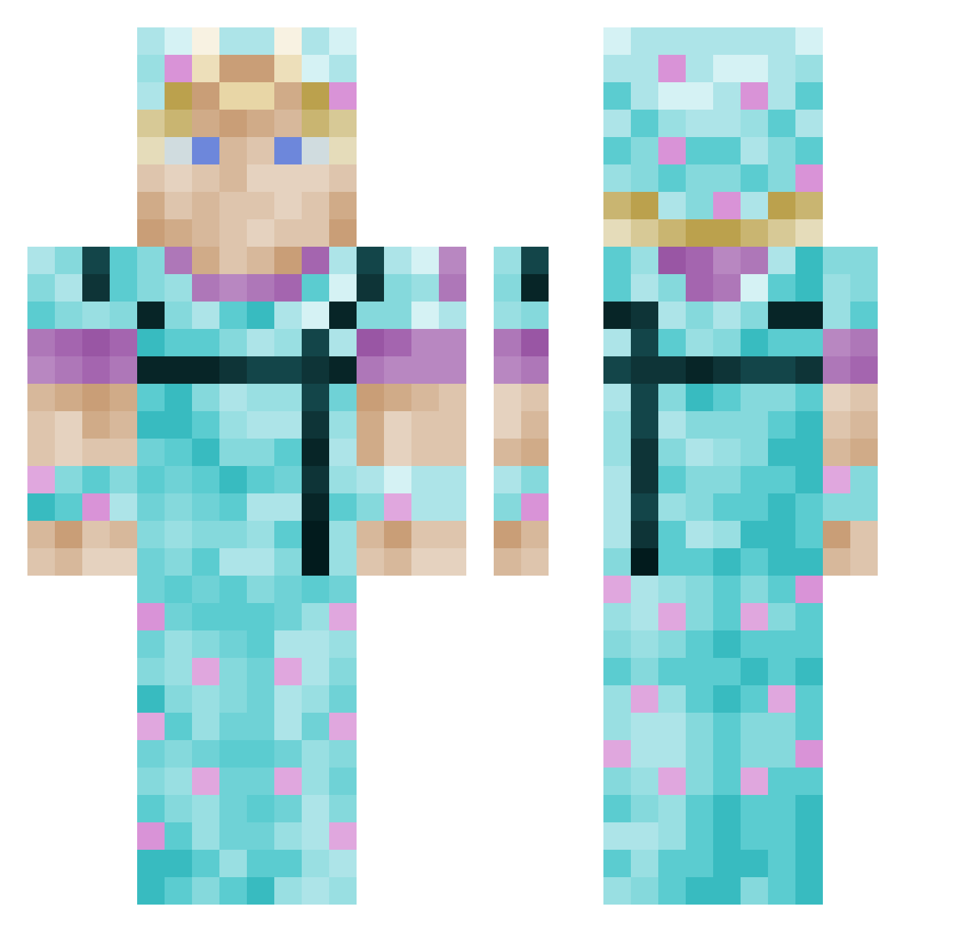 evokrieg Minecraft skin, front and back view