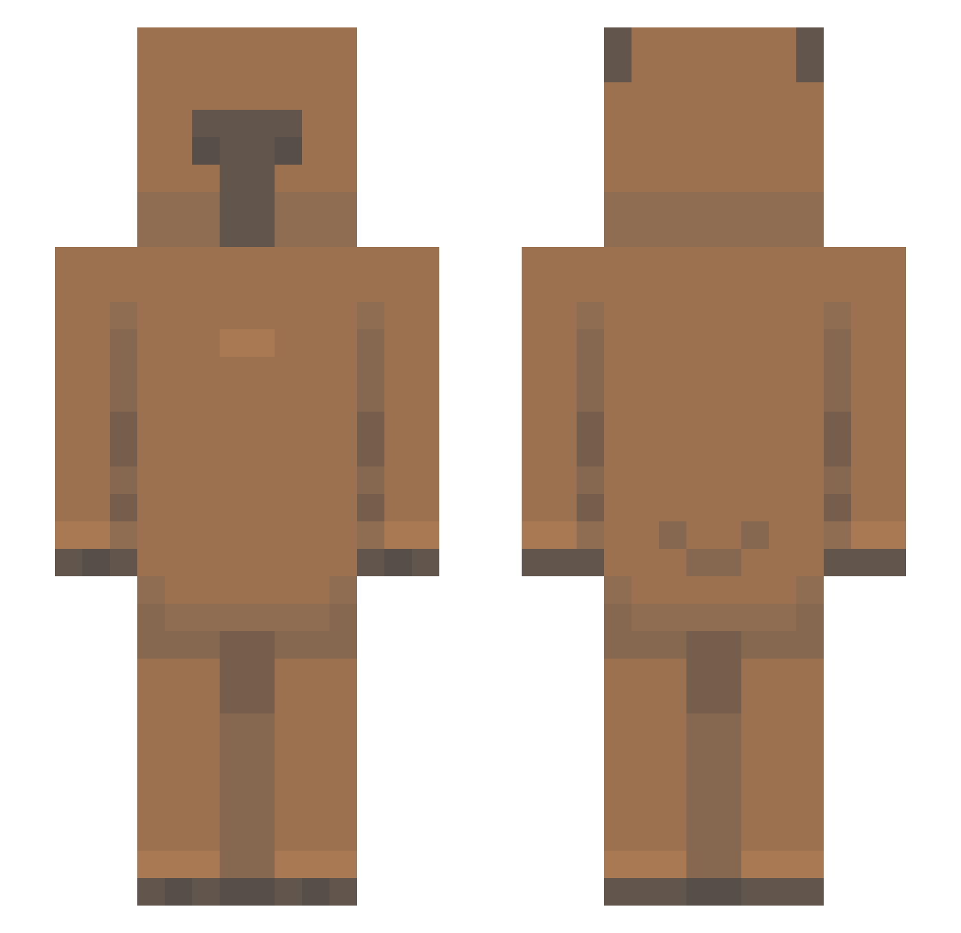 rqee Minecraft skin, front and back view