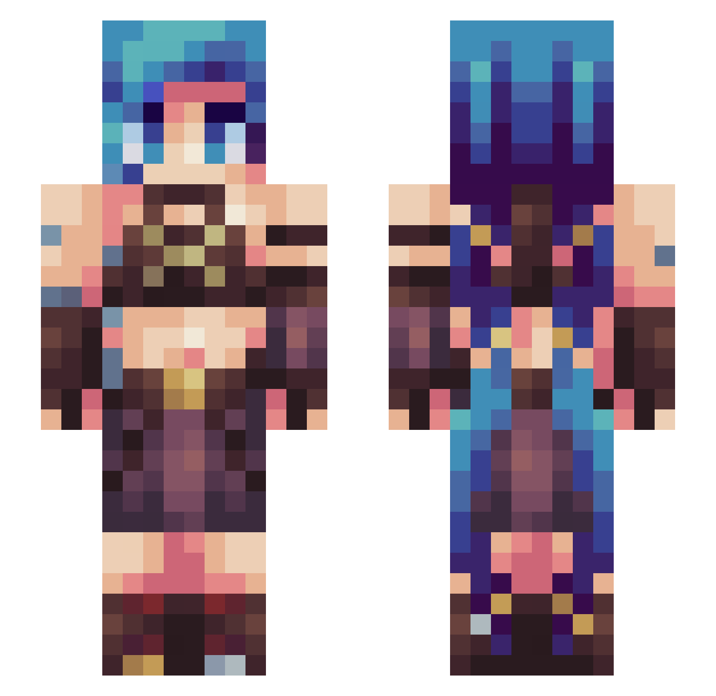 AnnihilatorJoey Minecraft skin, front and back view