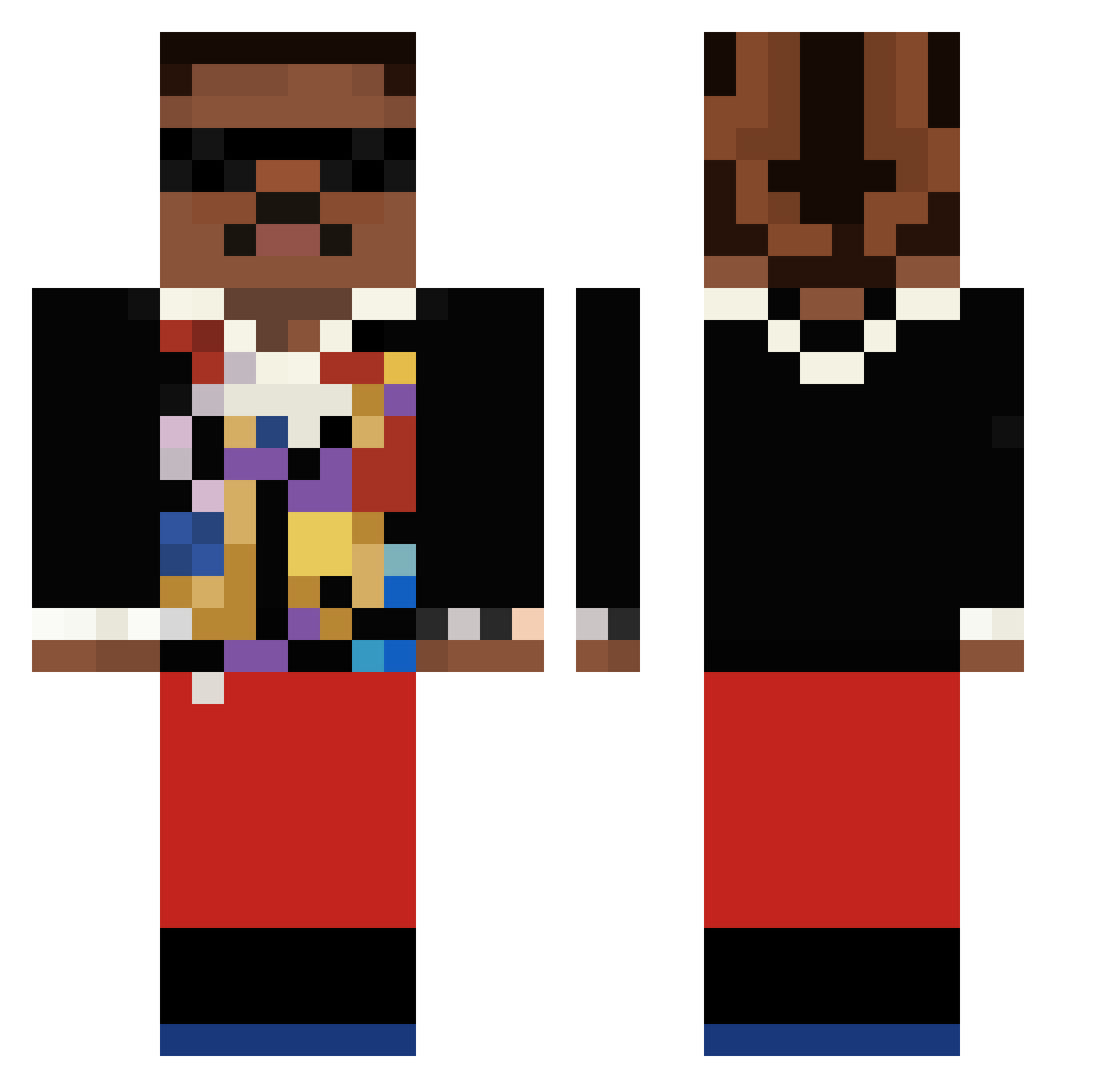 LilCheema Minecraft skin, front and back view