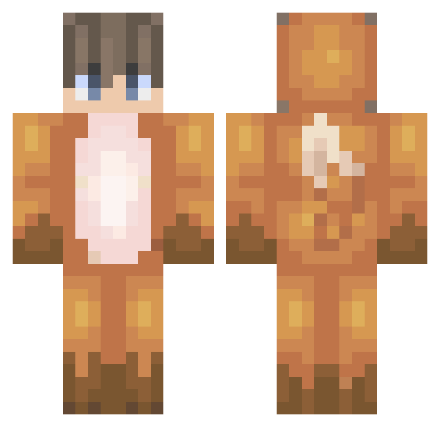 Jean Minecraft skin, front and back view