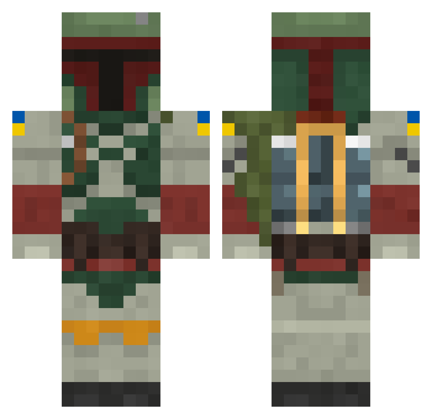 NICKIEDUNK Minecraft skin, front and back view