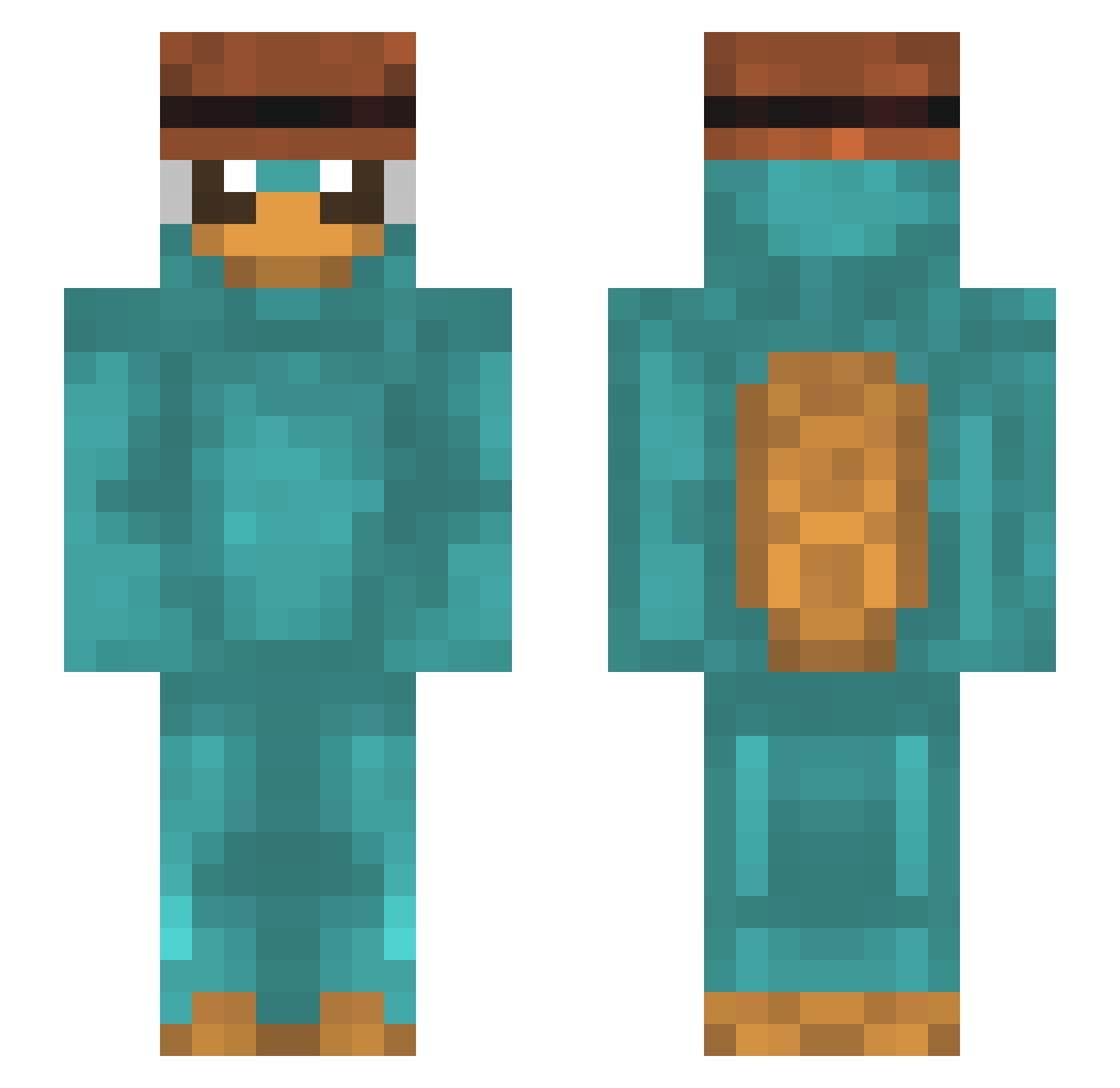 Sigvalderhumu Minecraft skin, front and back view