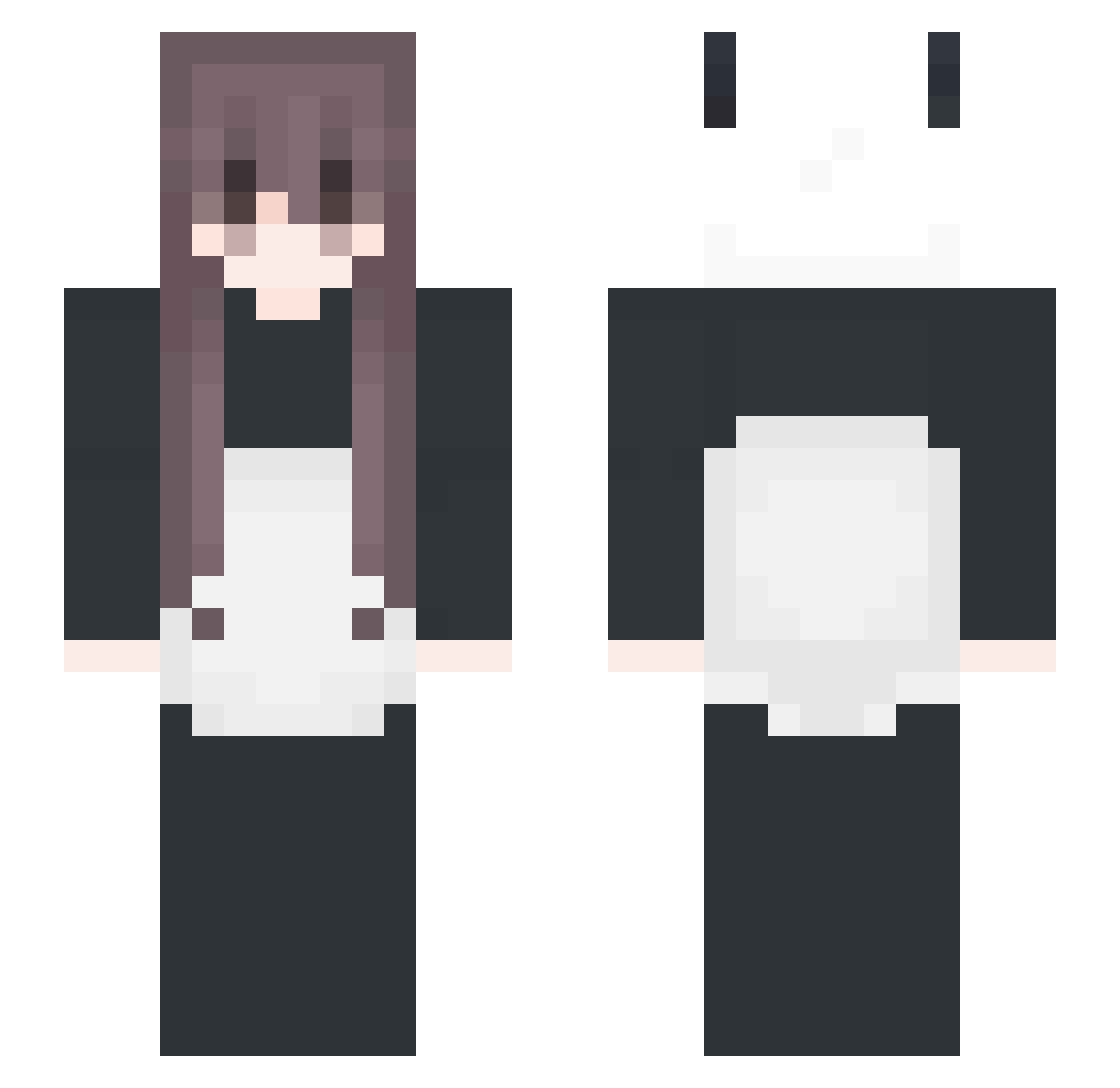 Wakening Minecraft skin, front and back view