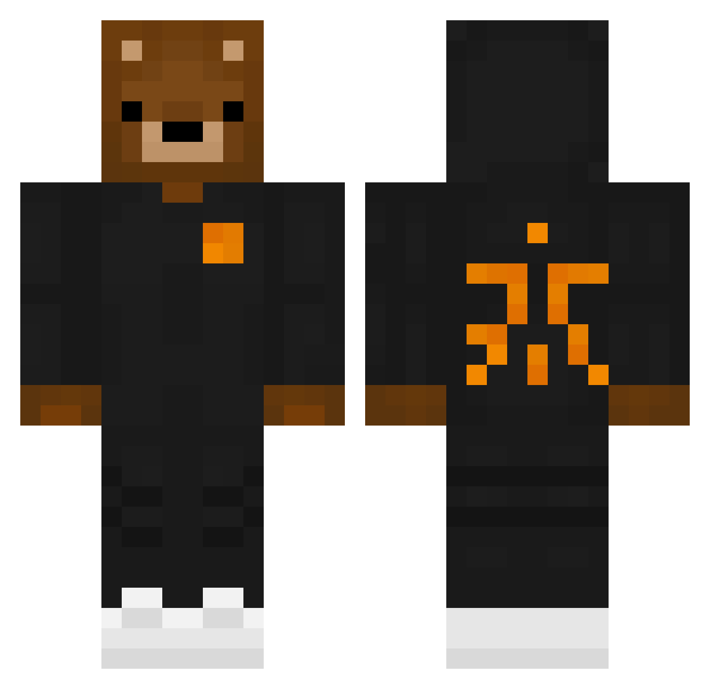 uExitus Minecraft skin, front and back view