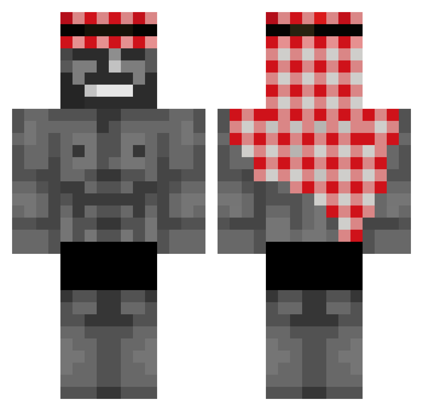 UnstablePhotons Minecraft skin, front and back view