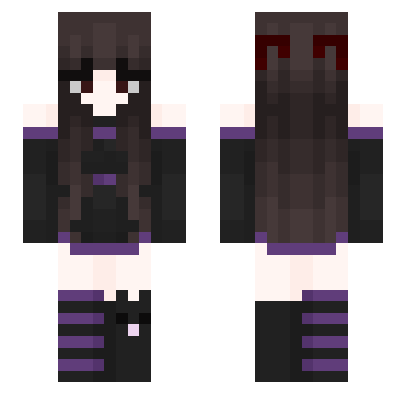 XElept Minecraft skin, front and back view