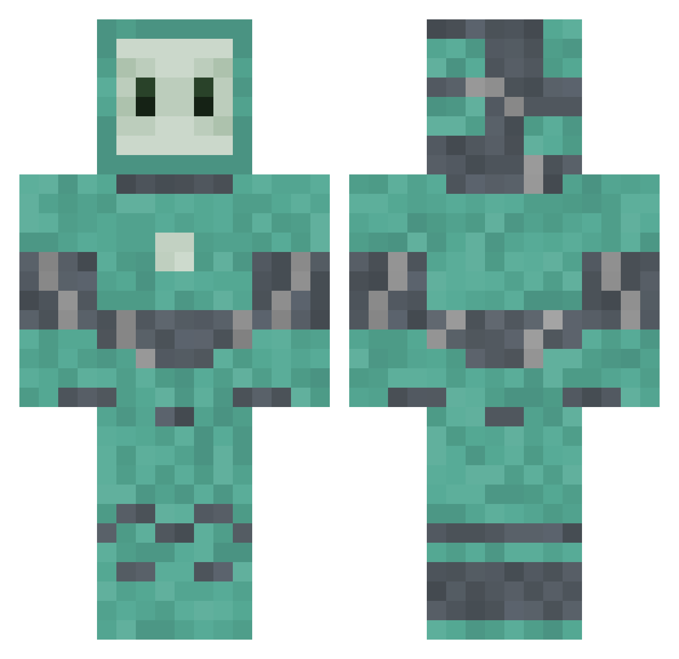 Xaaphan Minecraft skin, front and back view