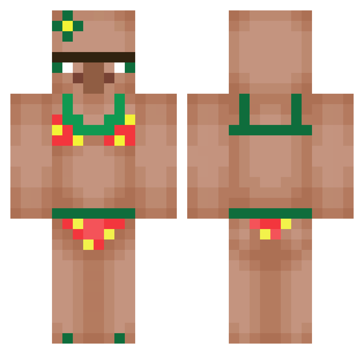 Plumpjack2020 Minecraft skin, front and back view