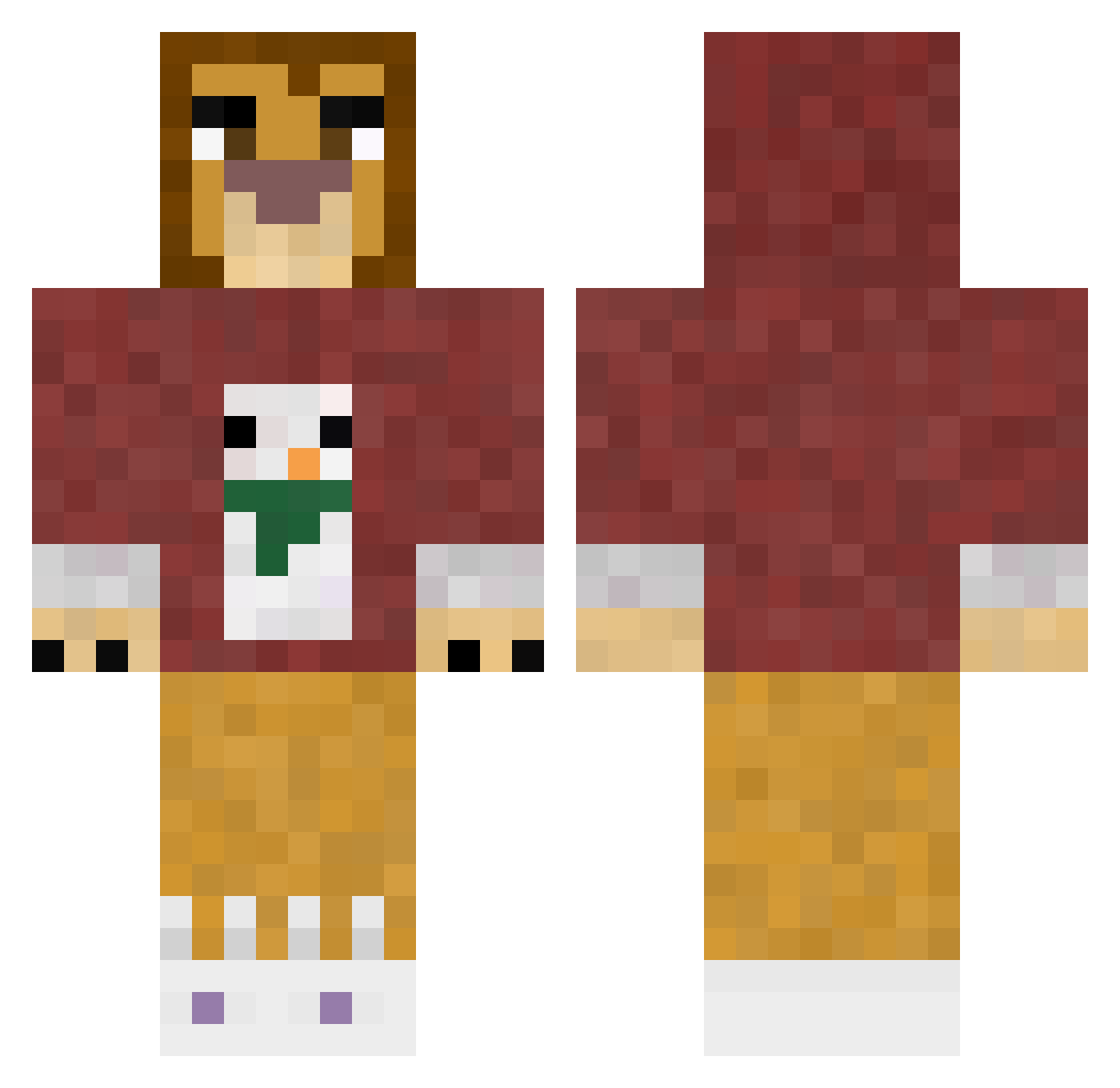 itsg4l Minecraft skin, front and back view