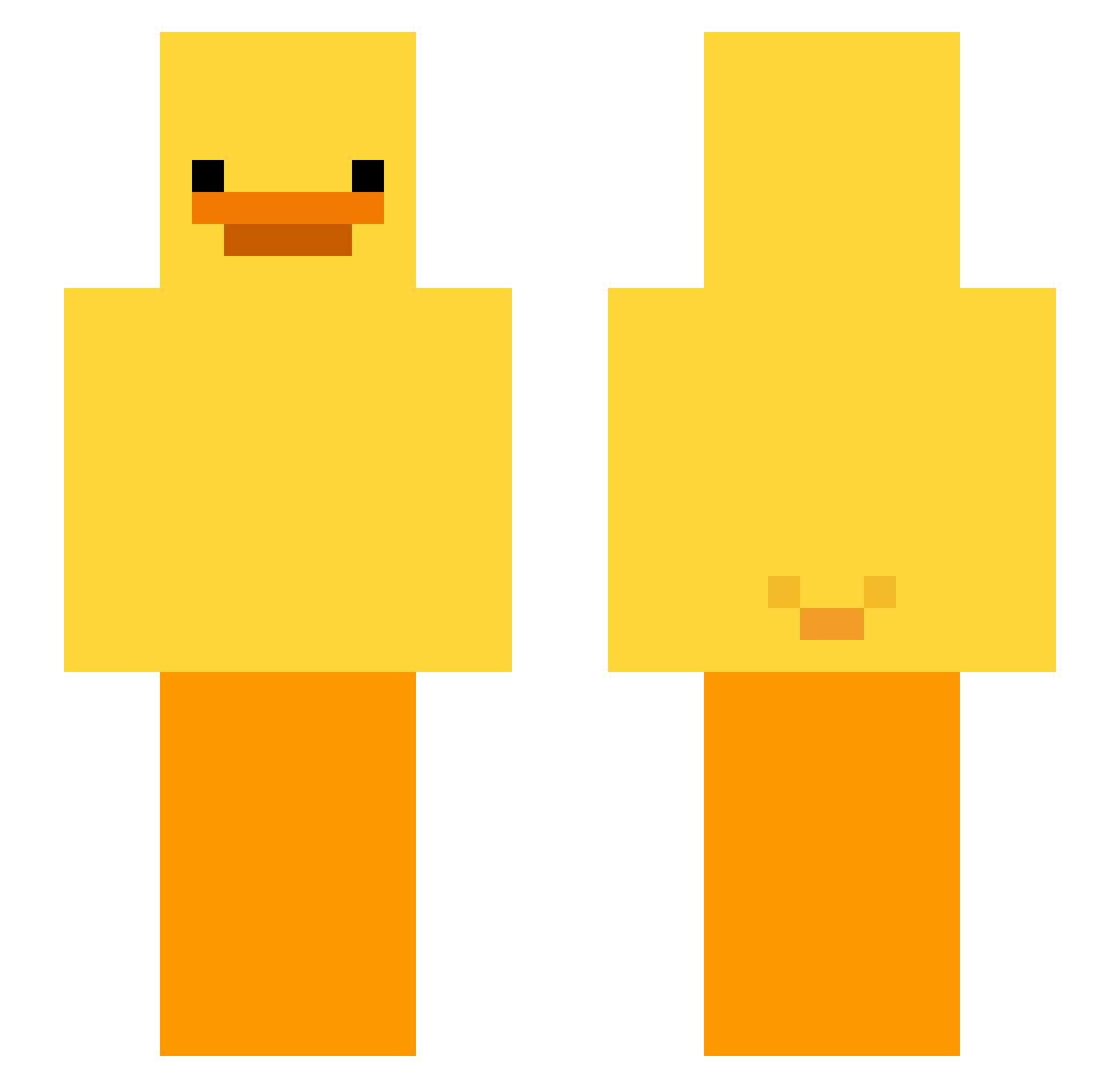 YSTRex Minecraft skin, front and back view