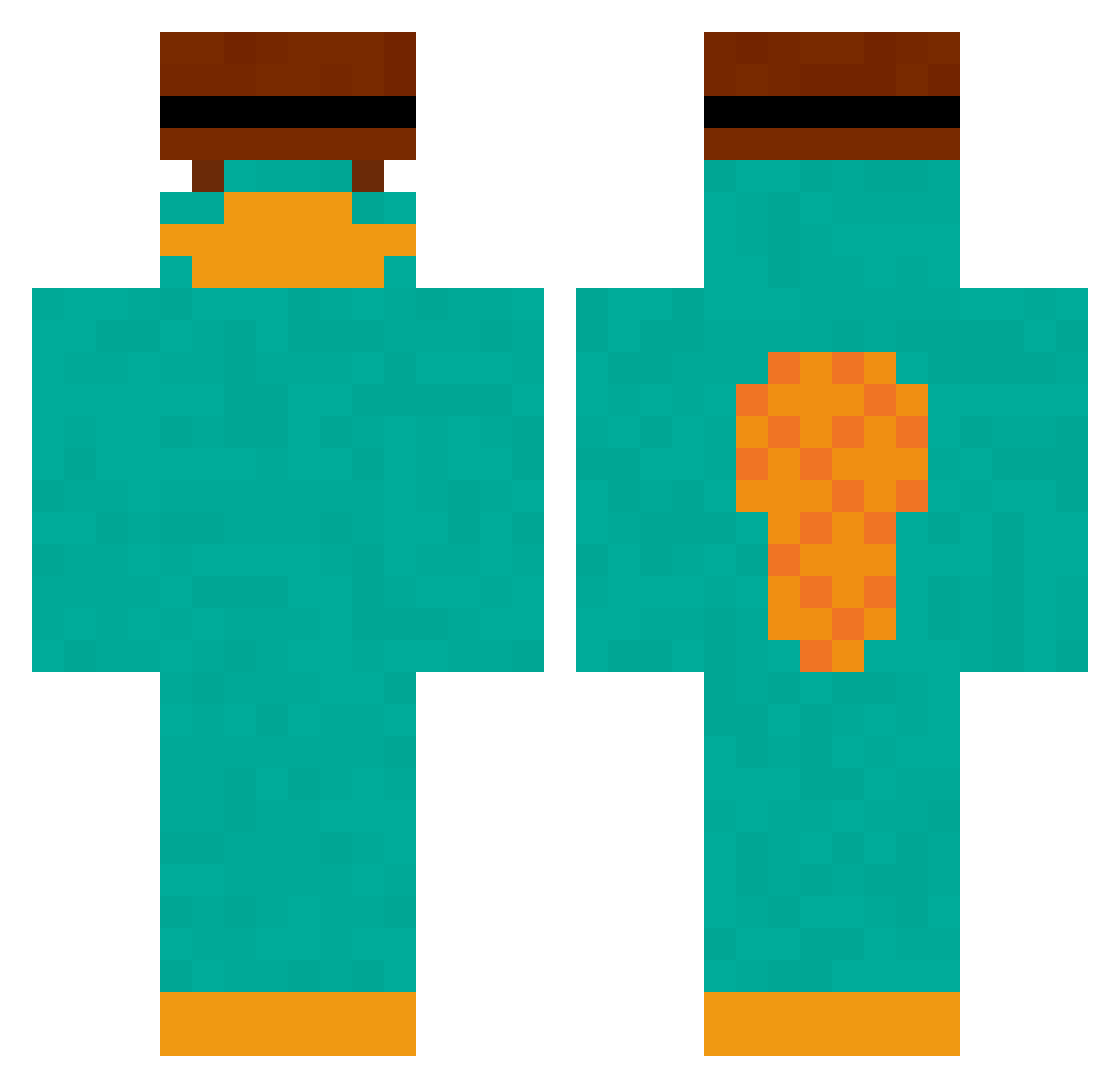 rzvnrm Minecraft skin, front and back view