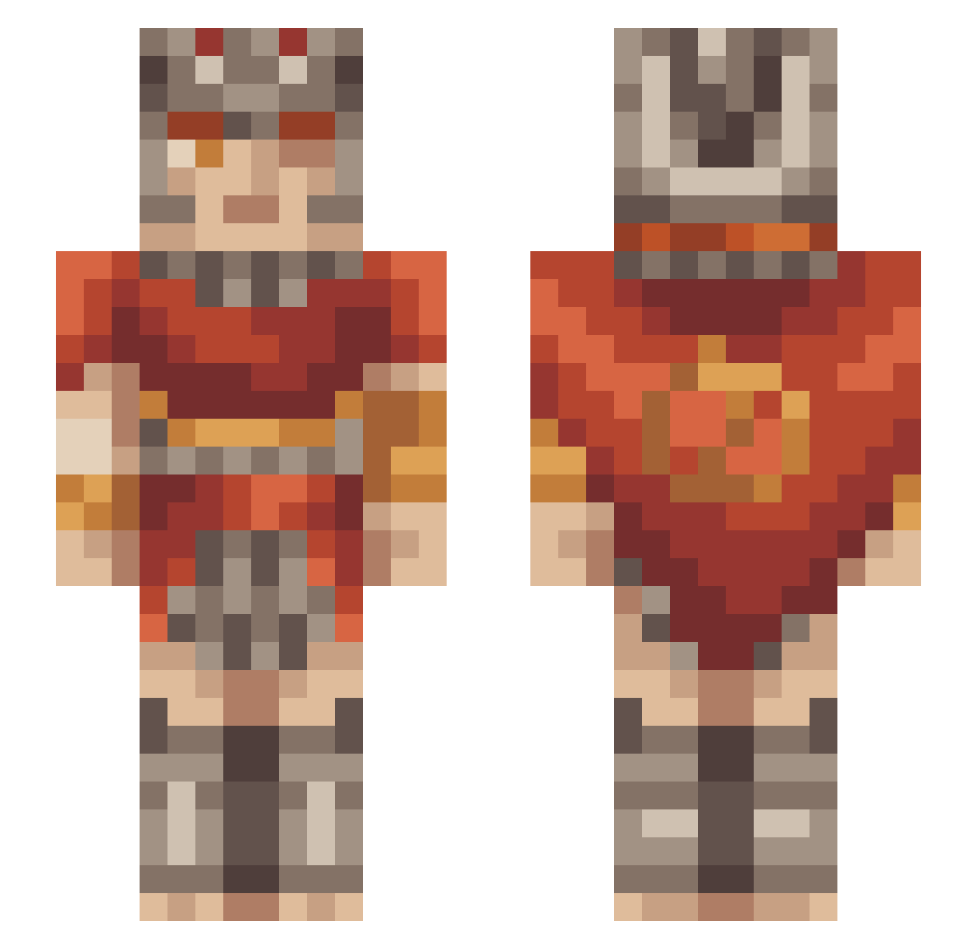 Sillas2077 Minecraft skin, front and back view