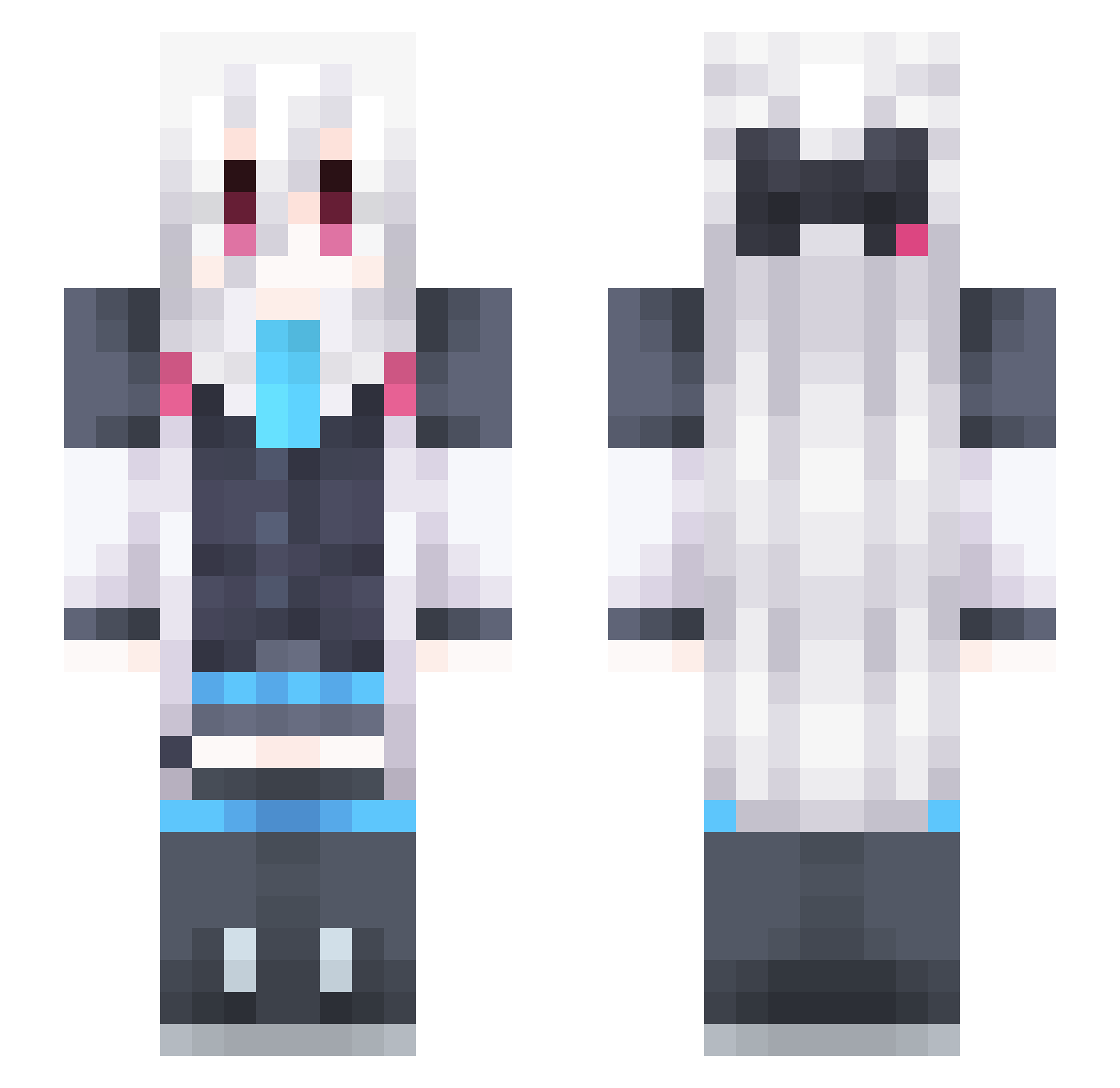 Shika_Noko Minecraft skin, front and back view