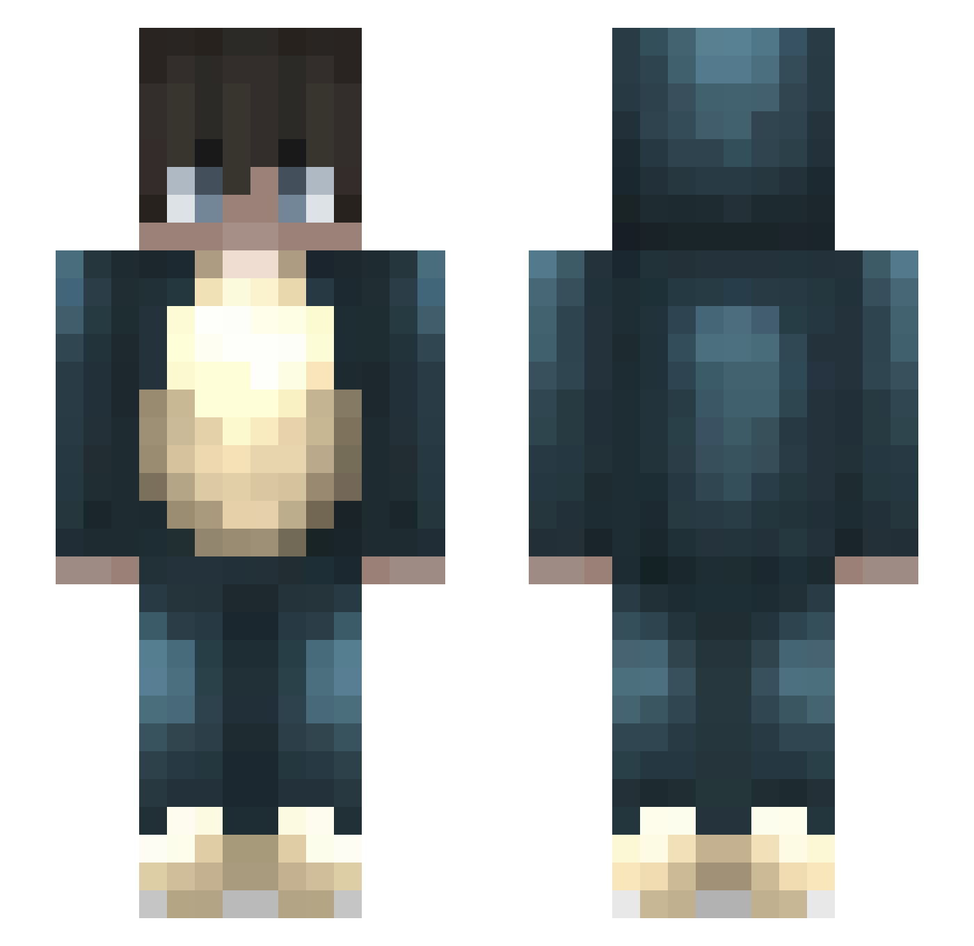 yungBeyaz Minecraft skin, front and back view