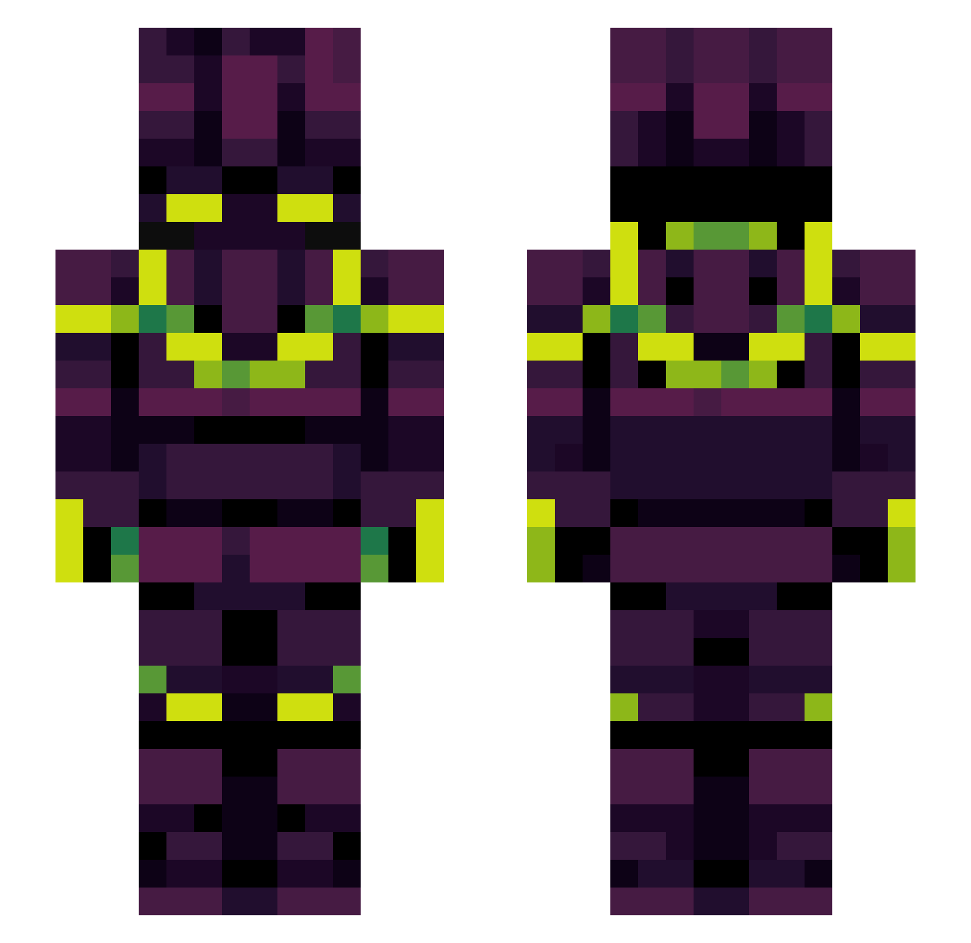 x4mad Minecraft skin, front and back view