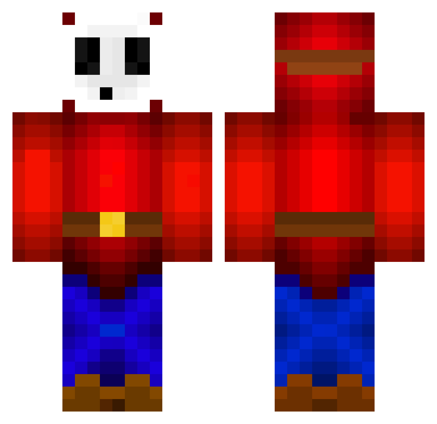 BennyzocktTV Minecraft skin, front and back view