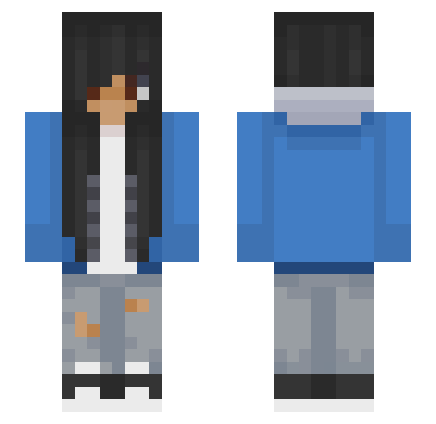 TWS2401 Minecraft skin, front and back view